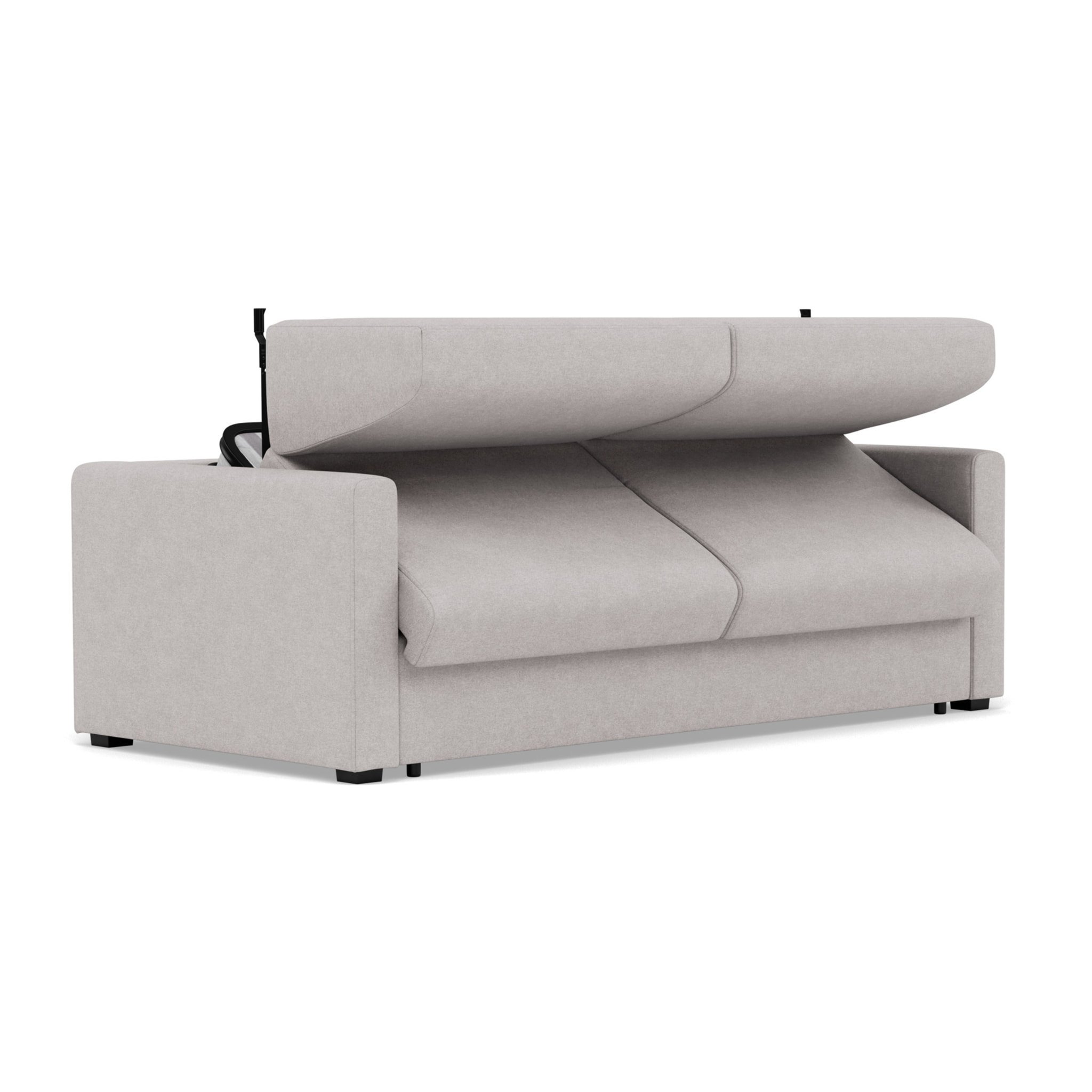 Julia - canapé 3 places convertible couchage quotidien matelas 14 cm en tissu - Gris clair