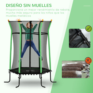 Cama Elástica Infantil de Jardín Ø163,5x190 cm Trampolín para Niños de +3 Años con Red de Seguridad y Marco de Acero para Interior Exterior Carga 50 kg