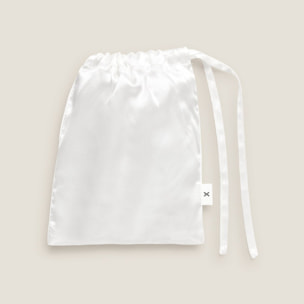 Funda de almohada seda y algodón satén 300 hilos Silkcot color blanco Seda