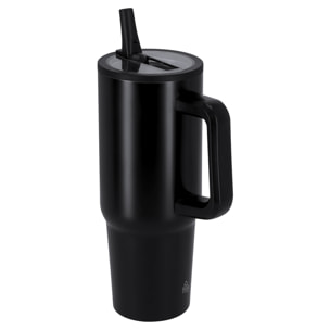 Jarra térmica de 870 ml de capacidad en Acero Inoxidable Reciclado con doble pared, tapadera hermética con boquilla plegable para beber y asa de transporte ergonómica. Libre de BPA