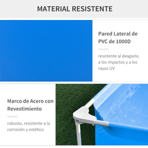 Piscina Desmontable 3600L Rectangular con Depuradora Cartucho 291x190x75 cm Azul