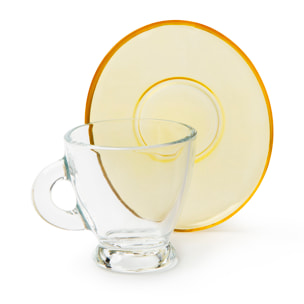 Set 6 Tazzine Caffè con Piattino Excelsa – Istanbul, Vetro Multicolore