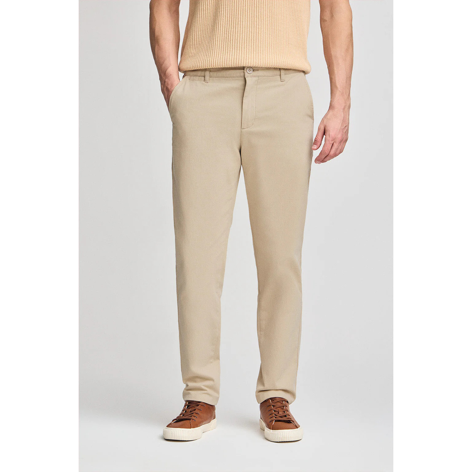 Pantaloni chino Vanya beige con ricamo Polo Club