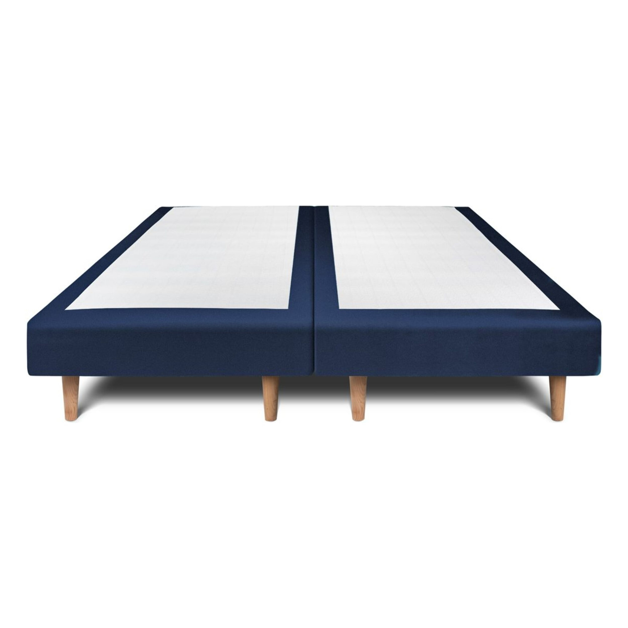 Lit avec tête de lit tapissée velours et sommier tapissier ep14