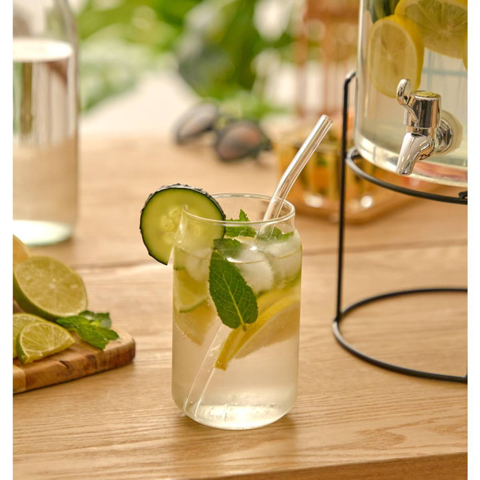 Gobelet canette avec paille 520 ml