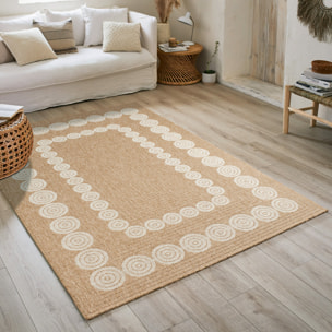 Nature - tapis effet jute blanc