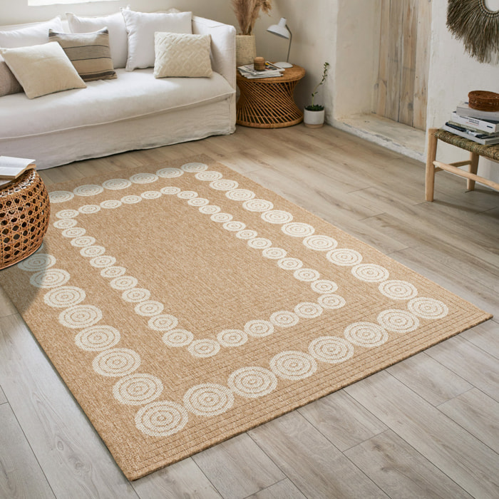 Nature - tapis effet jute blanc