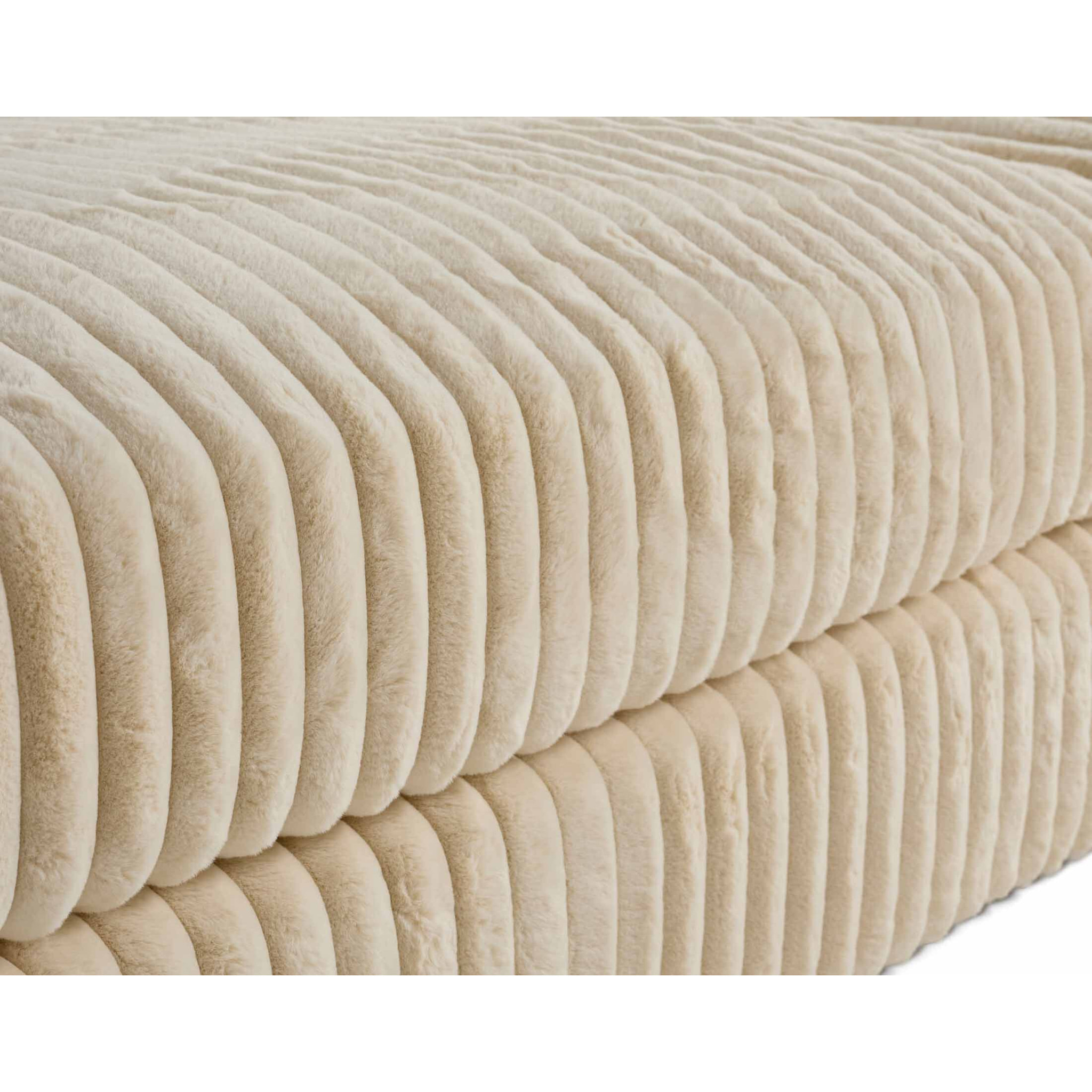 Jasper - module méridienne - en fausse fourrure côtelée - Beige