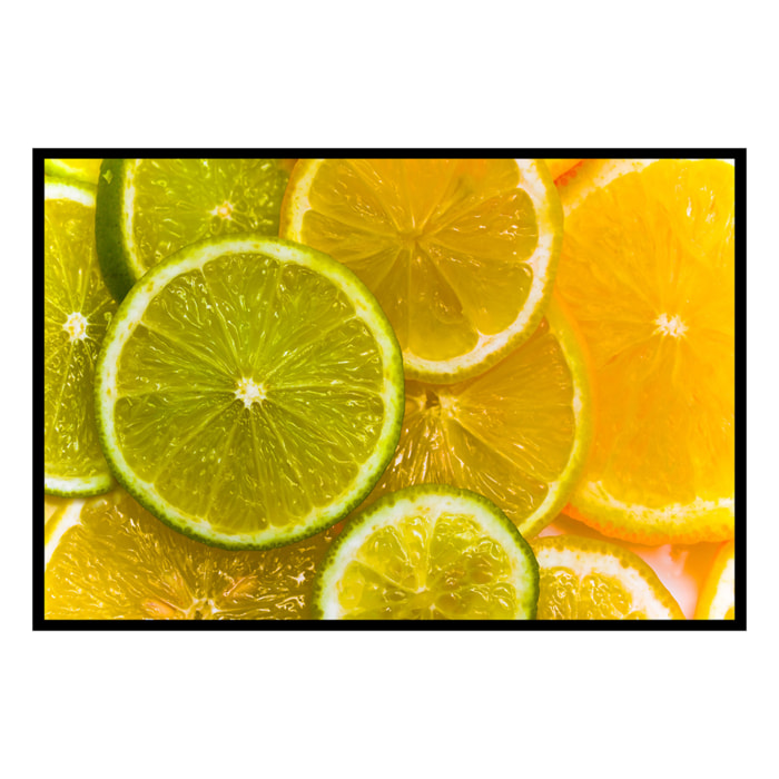 Affiche encadrée agrumes colorés Affiche + cadre en métal - Noir