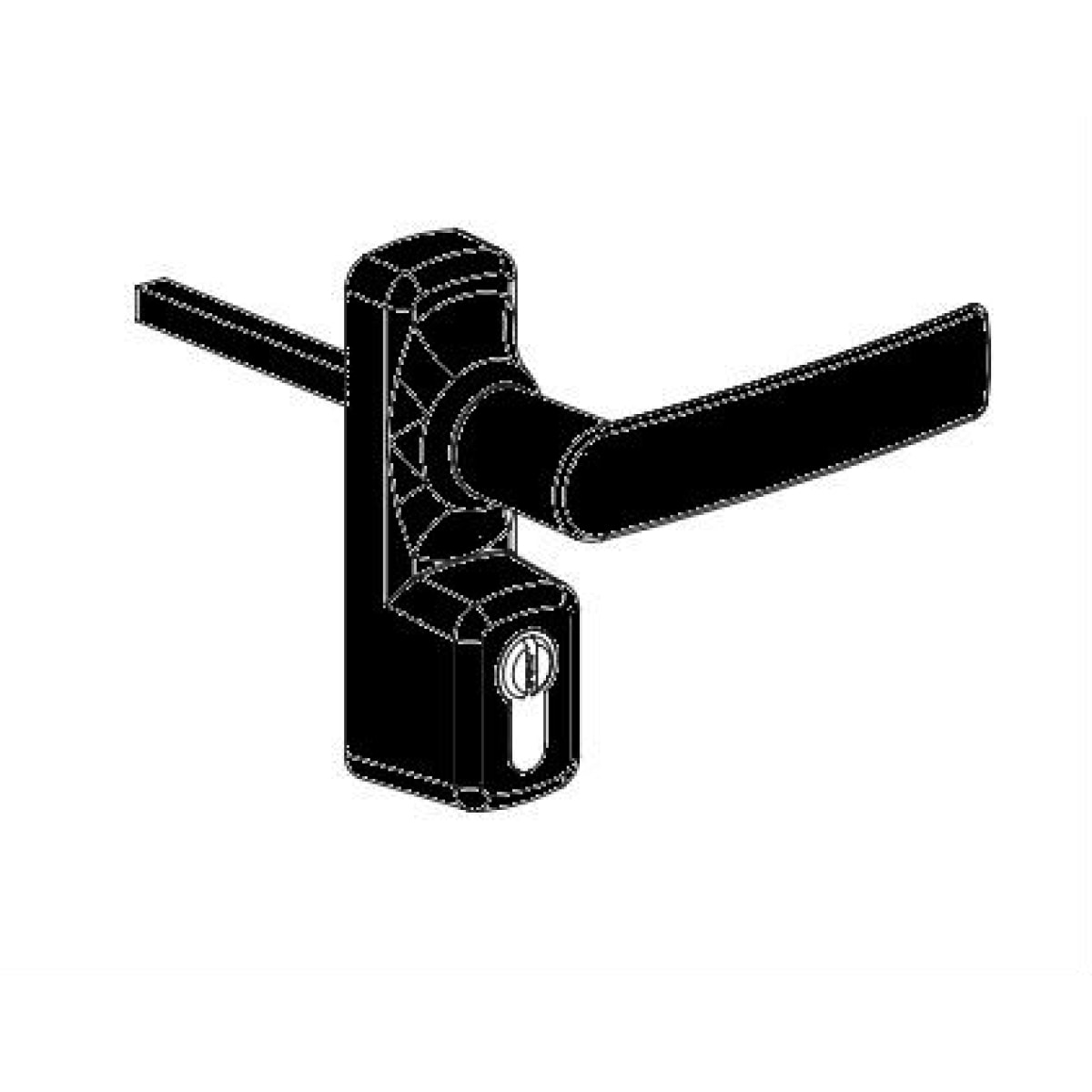 Manoeuvre extérieur Oltre avec cylindre FAPIM - noir 9005 - 8568A/37