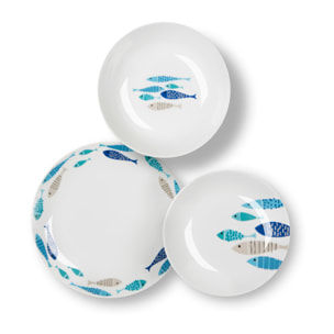 Service de vaisselle 18 pièces Excelsa – North Sea, Porcelaine Multicolore