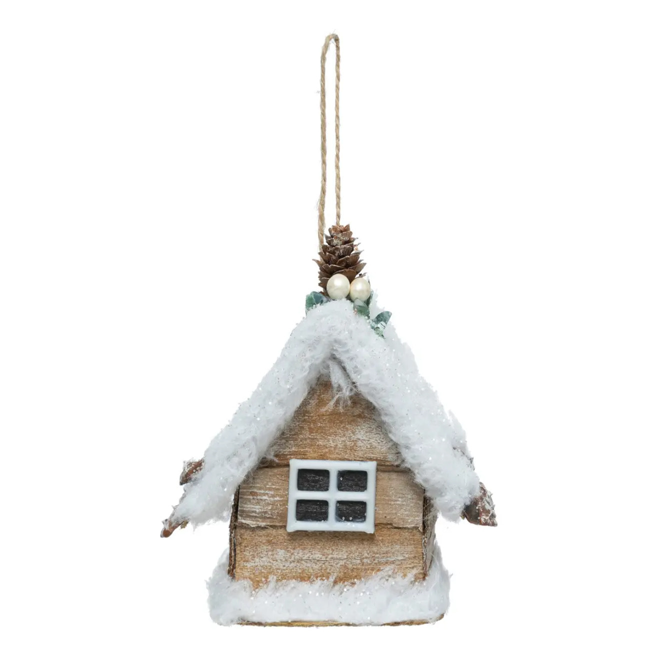 Sujet maison neige 13cm polystyrène assorti