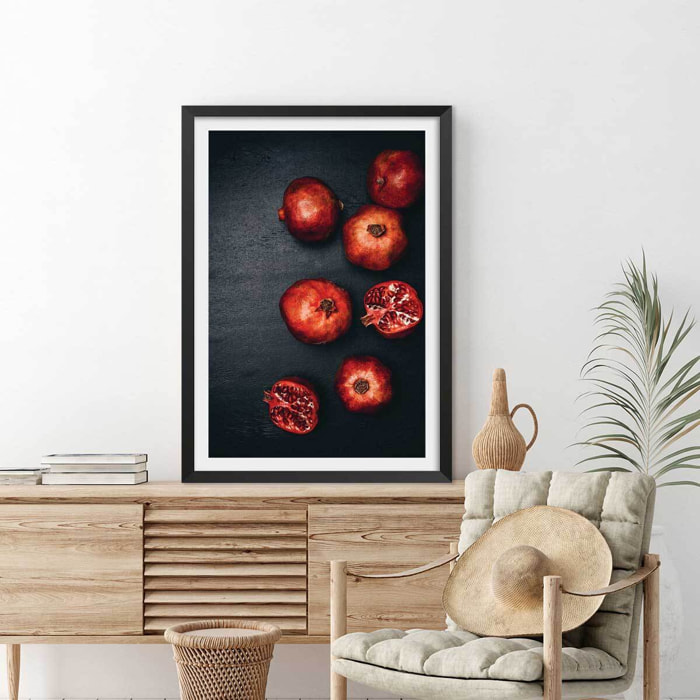 Affiche collection une livre de grenade Affiche + cadre en bois - Noir