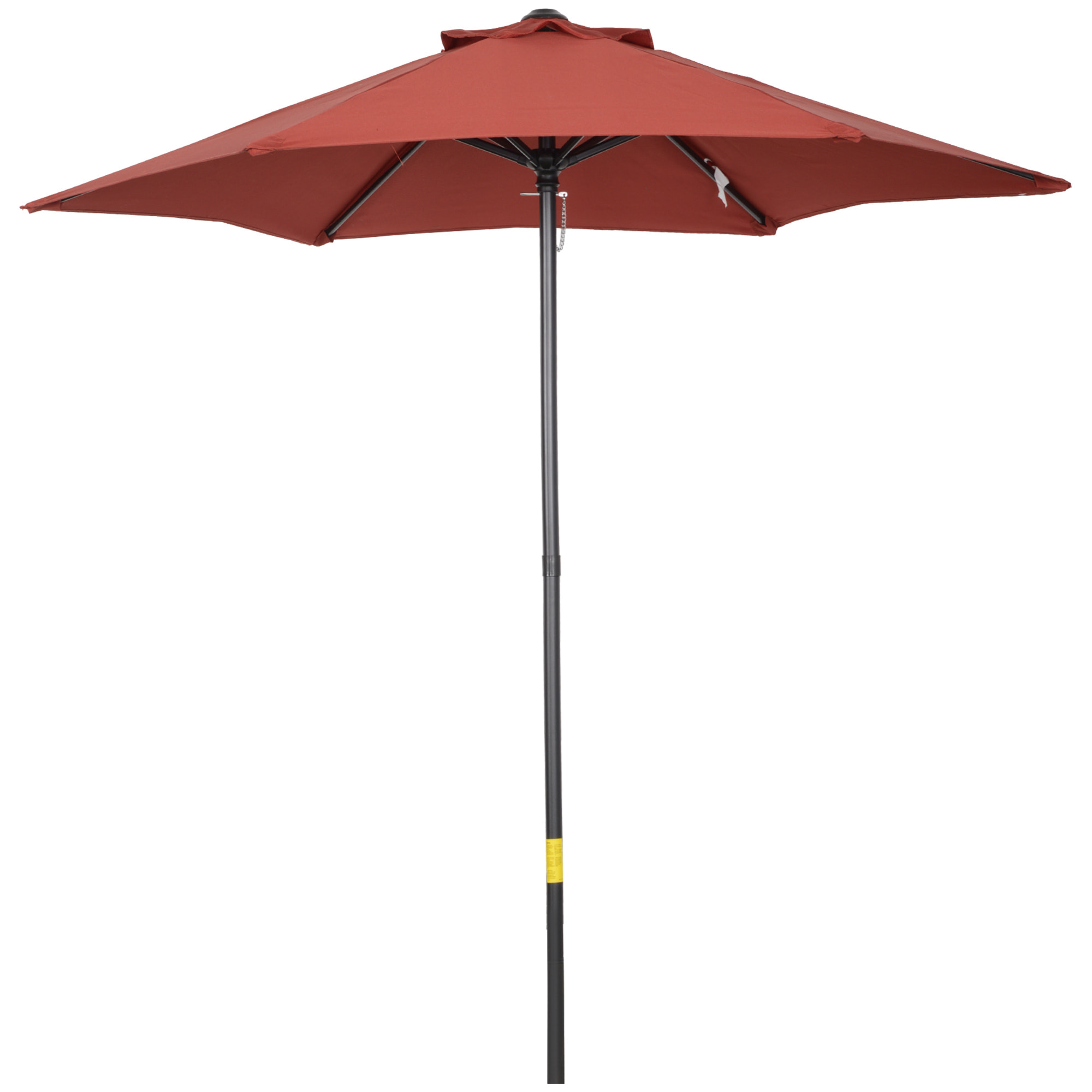 Sombrilla de Jardín Ø2x2 m Parasol Mástil de Aluminio con Techo de Ventilación y Poste Desmontable para Terraza Patio Exterior Rojo Vino