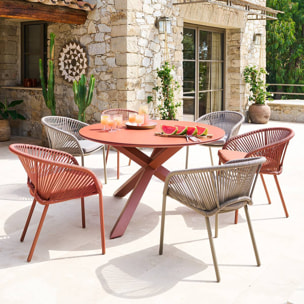 Table de jardin 6 places Oryon D130cm acajou