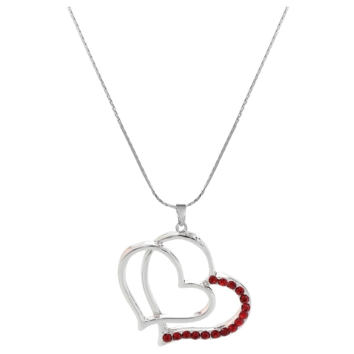 Collar Double Heart adornado con cristales de Swarovski