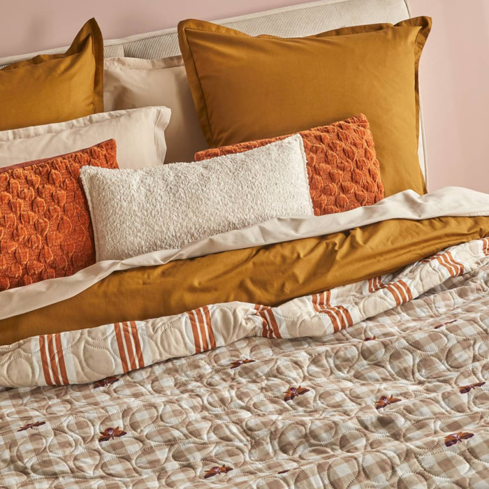 Dessus de lit Cole 220x240cm vichy fantaisie beige