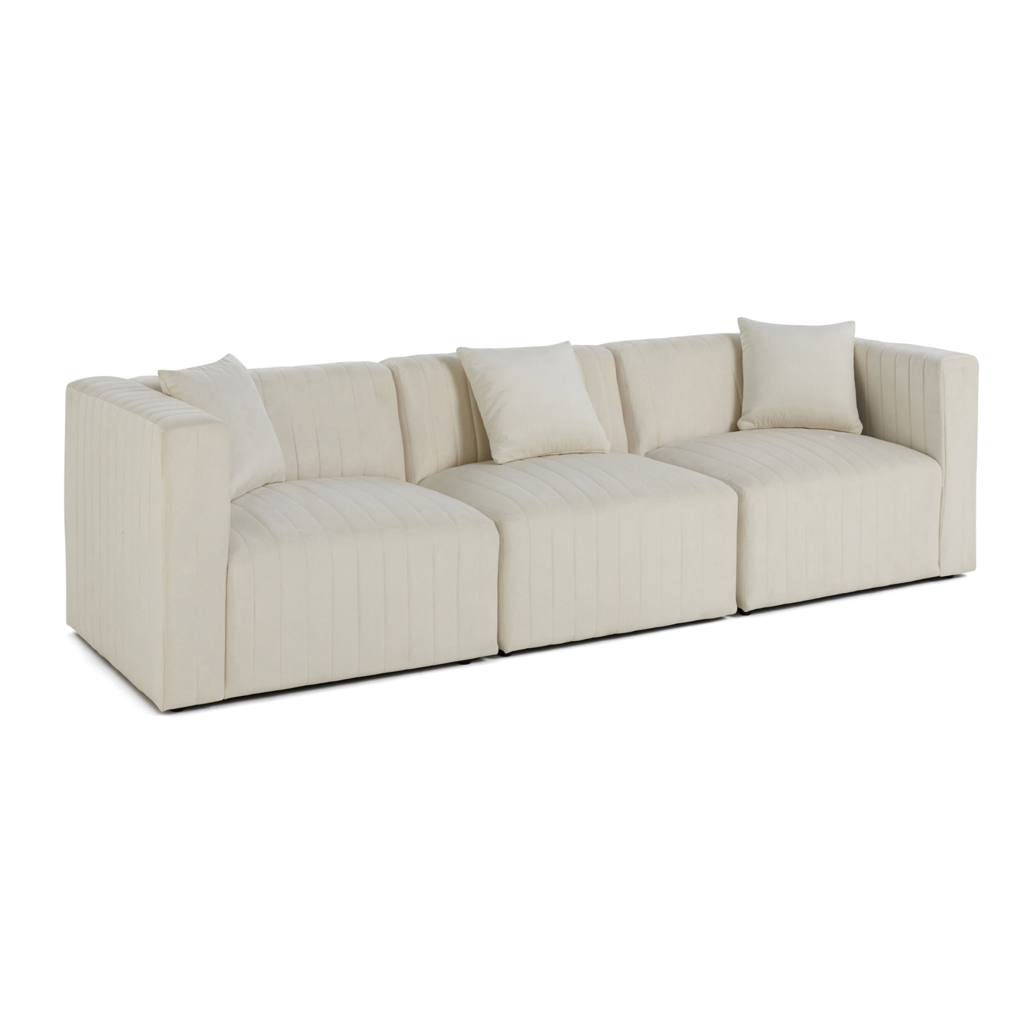Nova - canapé modulable 3 places - en velours - Beige