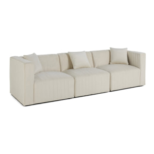 Nova - canapé modulable 3 places - en velours - Beige
