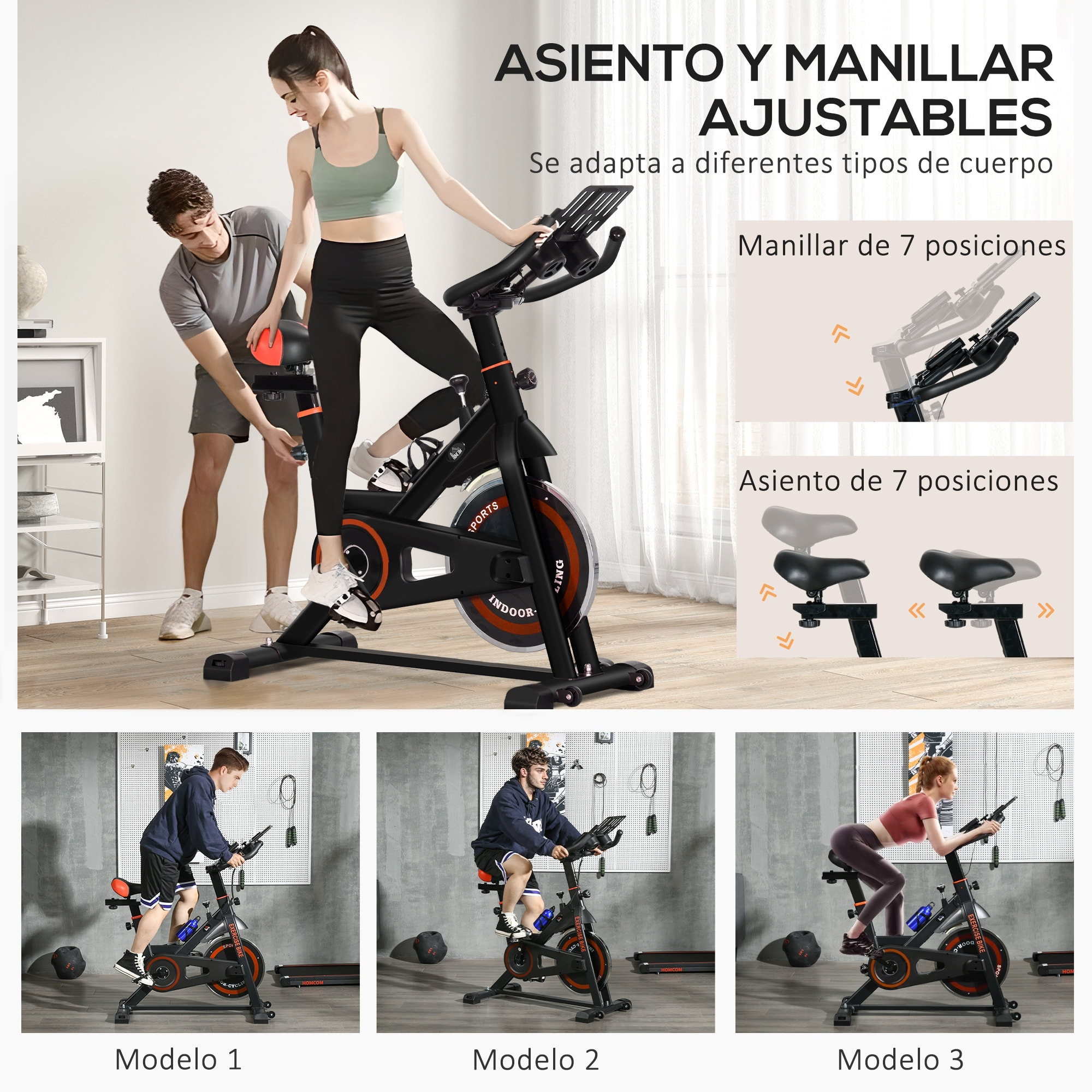 Bicicleta Estática con Resistencia Regulable Bici Estática Bicicleta de Fitness con Volante de Inercia 8 kg Pantalla LCD Manillar y Asiento Ajustable para Casa Gimnasio Rojo