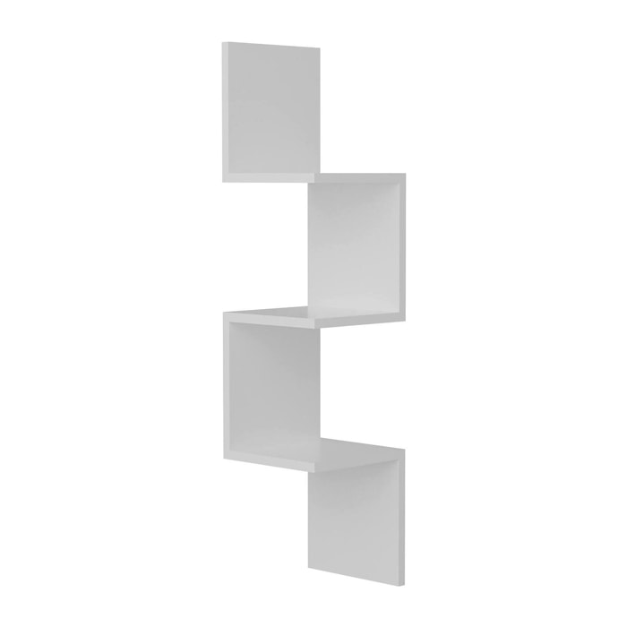 Mensola Ṛgveda, Scaffale, Ripiano a muro, Scaffalatura multiuso, 25x25 h105 cm, Bianco