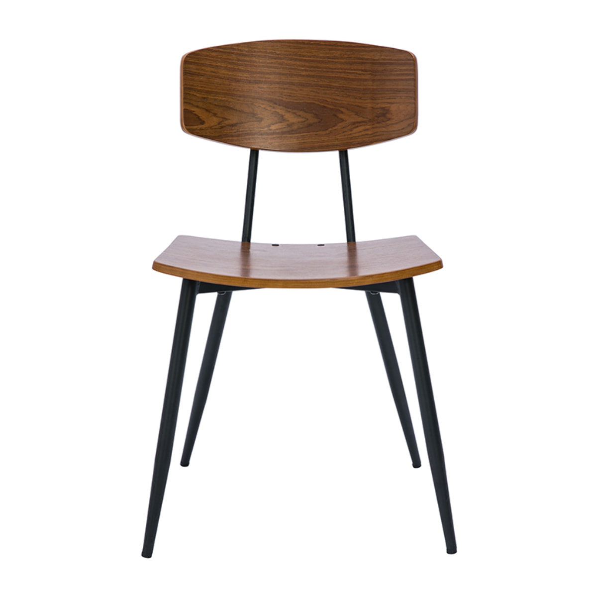 Chaises vintage en bois foncé noyer et métal noir (lot de 2) JOLINE