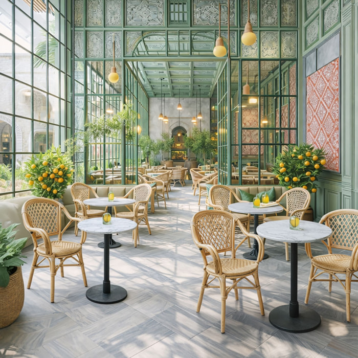 Lot de 2 fauteuils de table extérieur en rotin synthétique CAPRI