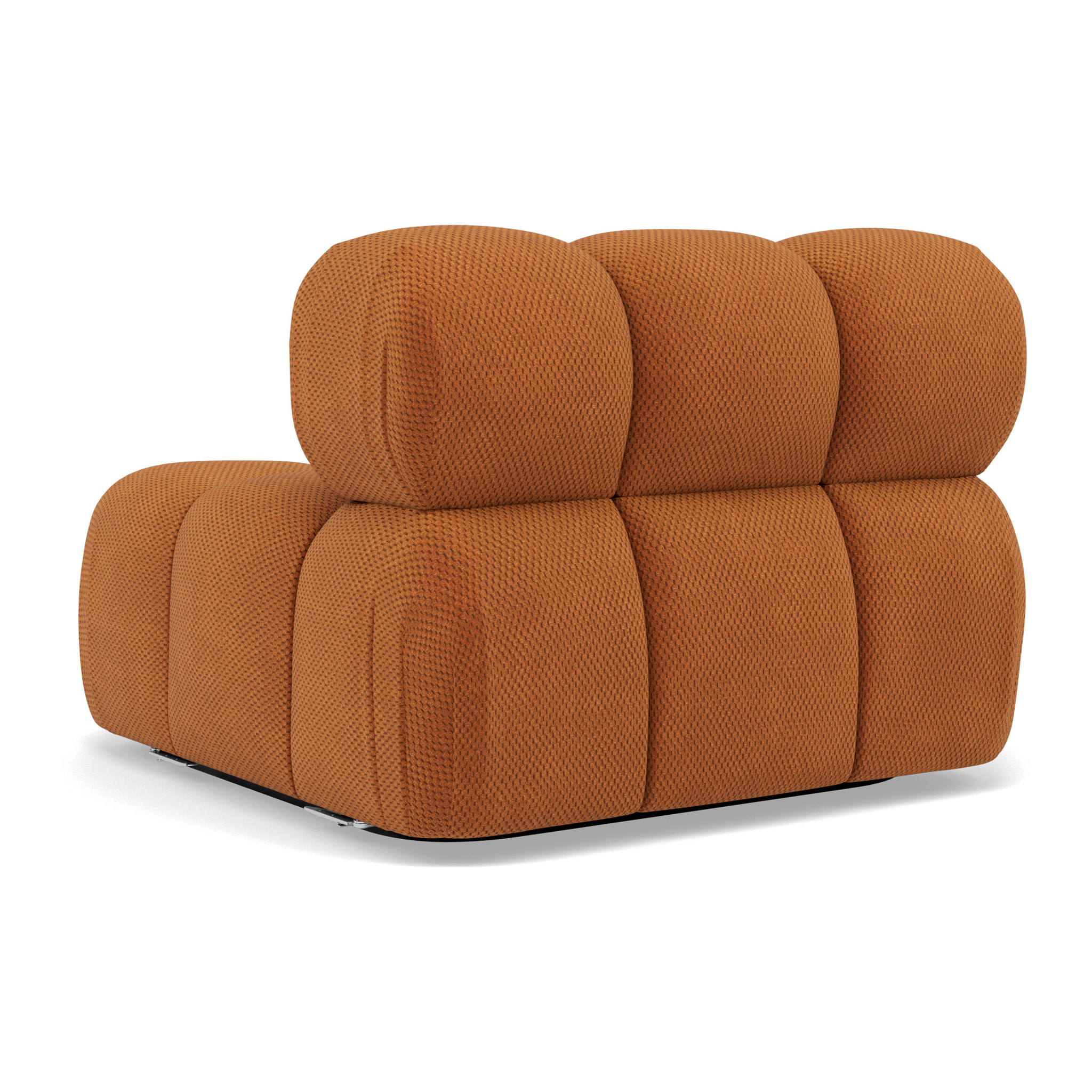 Ruby - module d'assise sans accoudoirs en velours texturé - Terracotta