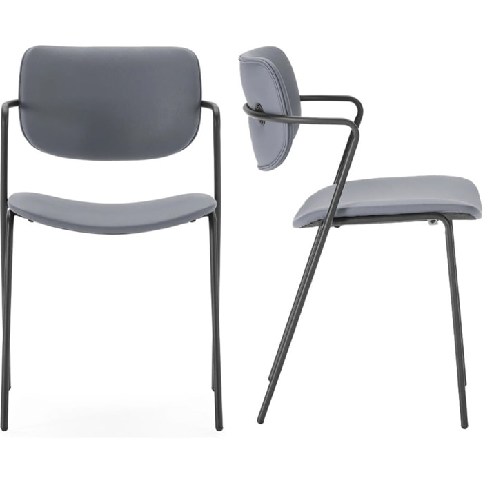 Lot de 2 chaises en simili cuir - SKANDI