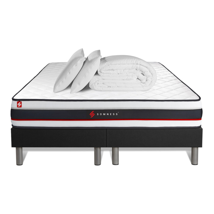 Pack sommier + matelas FORM + 2 oreillers mémoire de forme + Couette Percale