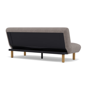 Soan - Banquette 2 places convertible clic-clac en velours texturé - Gris clair