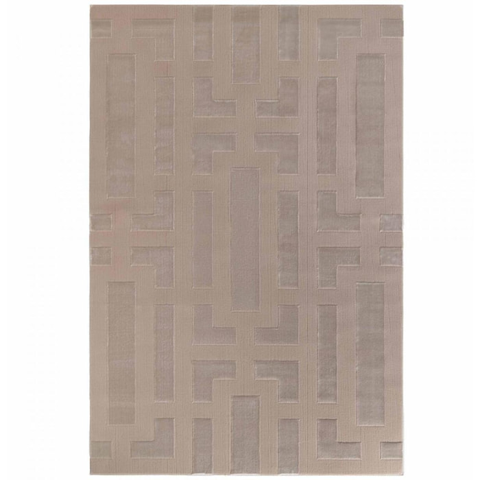Tapis salon, motif géométrique relief texturé, kavi, design raffiné