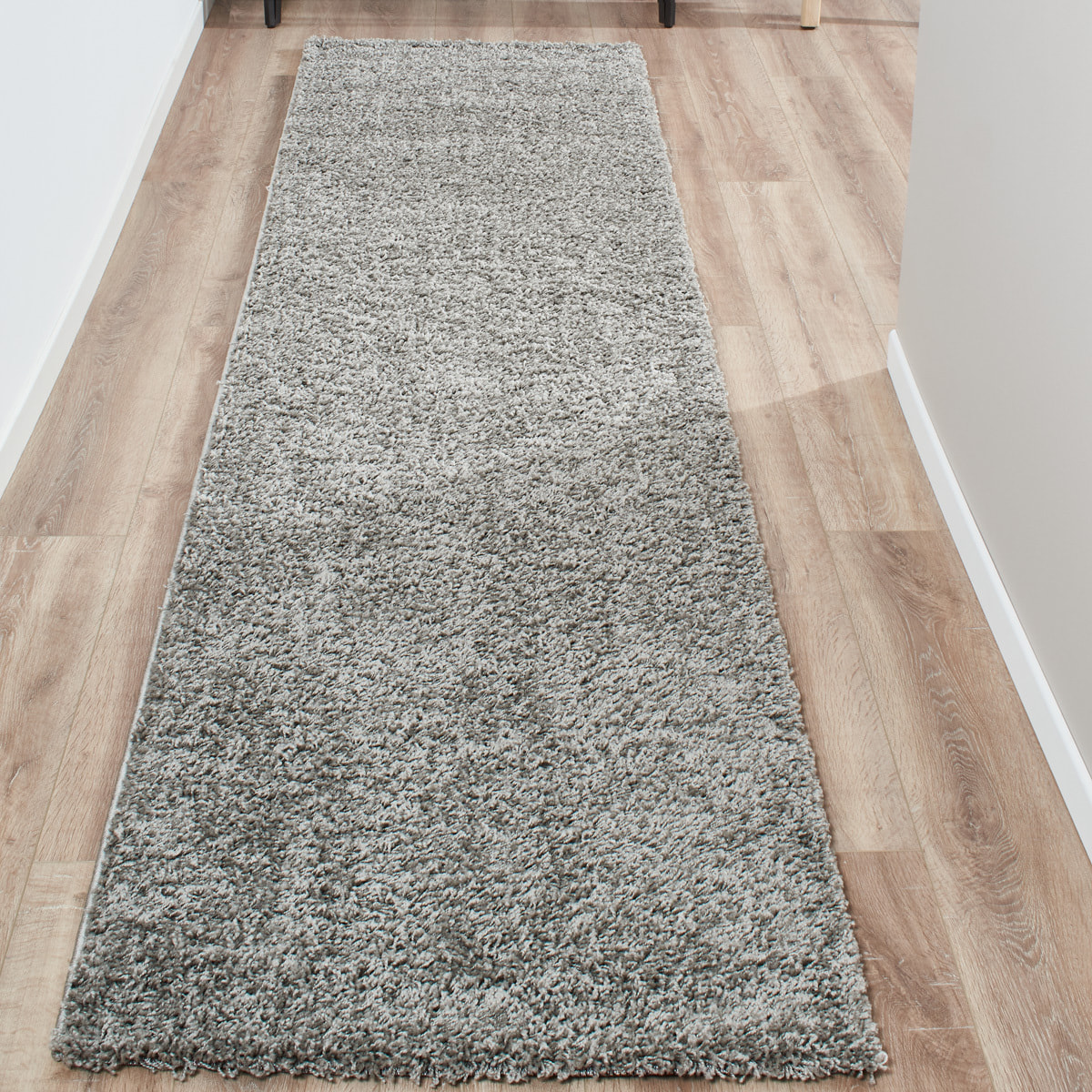 Uni - tapis de salon en laine artificielle gris