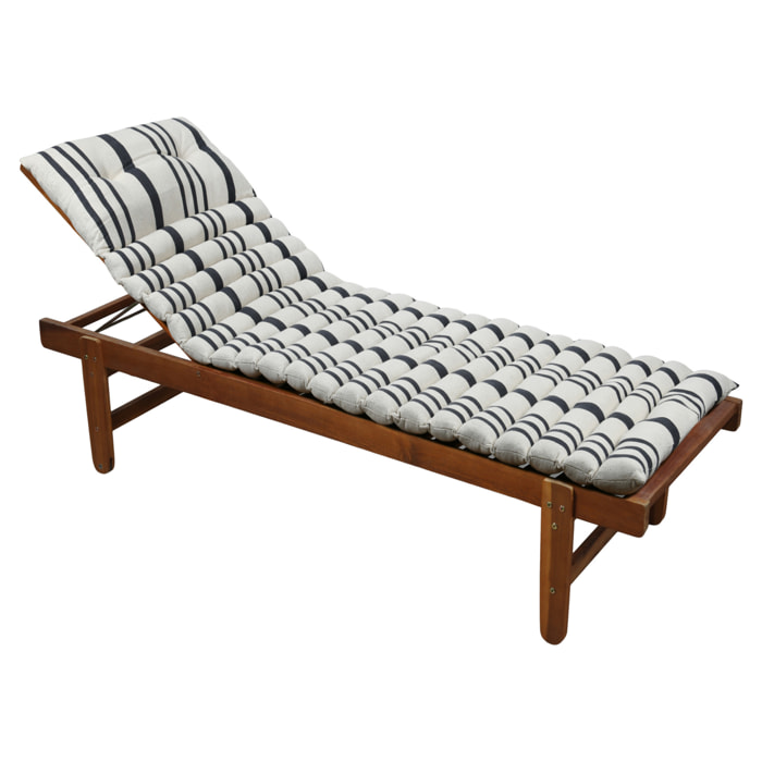 Matelas bain de soleil extérieur à rayures - Gris Foncé