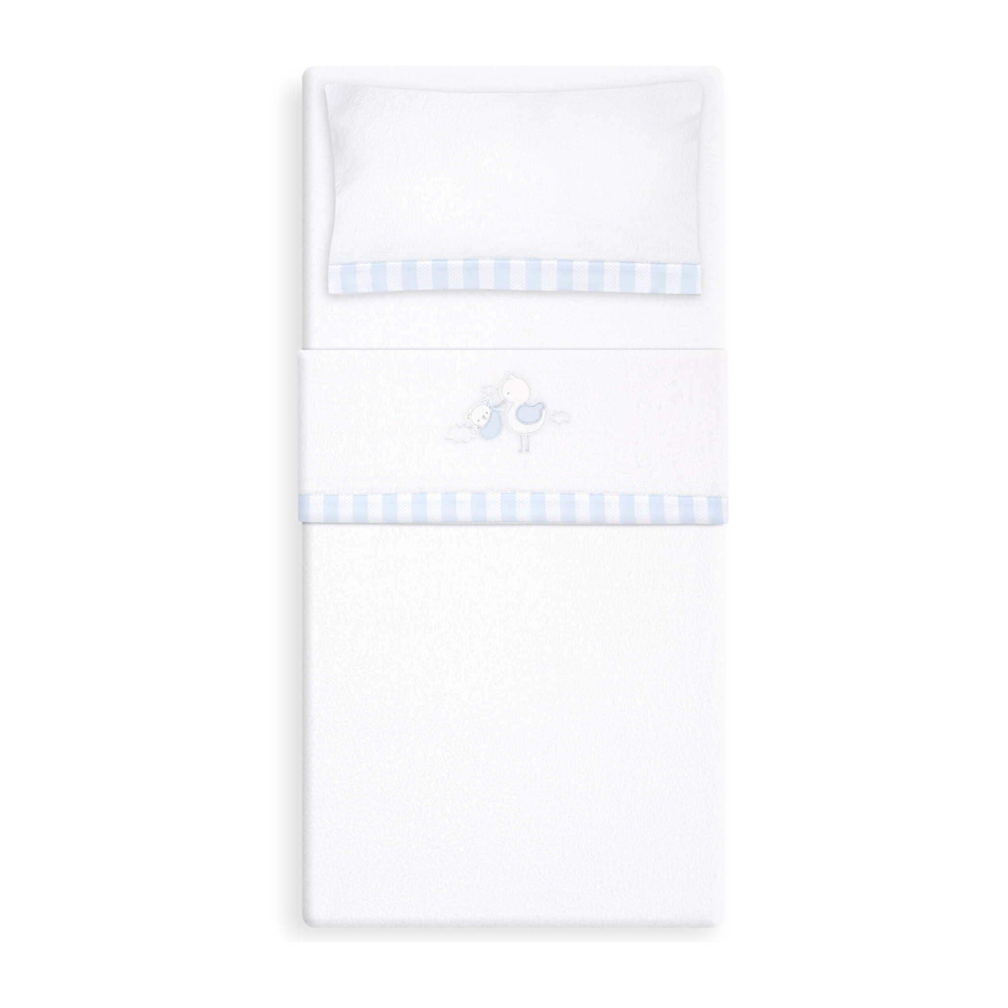 Triptico Minicuna Coralina Cigueña Oso Bco/Azul