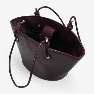 Bolso de hombro burdeos con doble asa