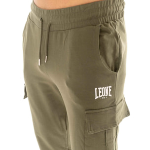 Pantalones cargo básicos de felpa sin cepillar para hombre de Leone