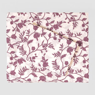 Juego de sábana de algodón Helena Malva/Rosa
