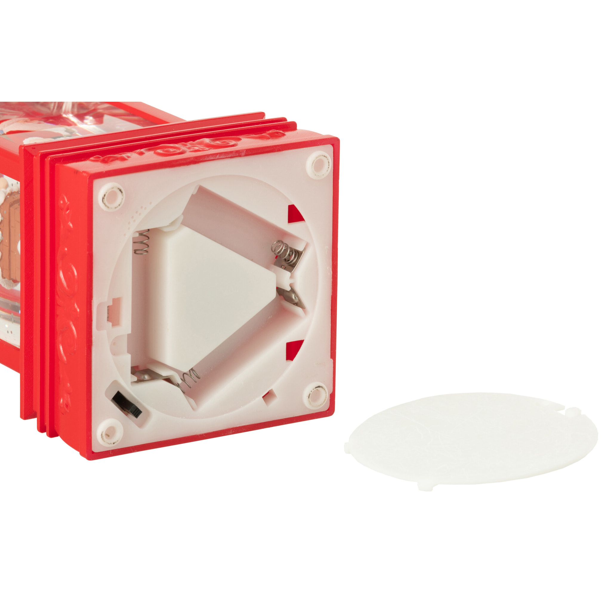 J-Line décoration Boule De Neige Lanterne Père Noël - plastique - rouge - 2 pcs