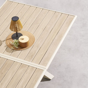 Table de jardin "Axiome" extensible lin & argile 10 places en aluminium