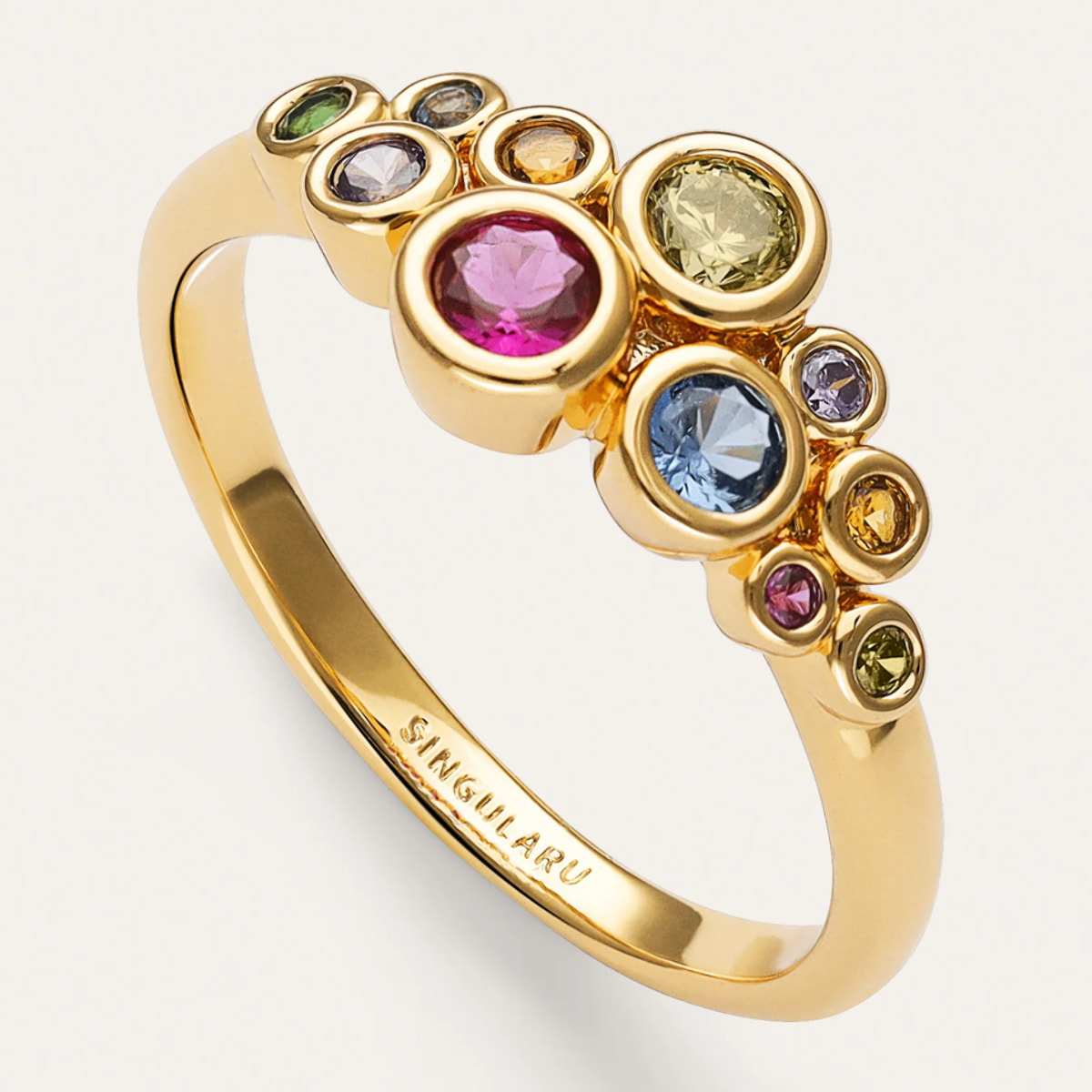 Anello Rainbow Bubbles Placcato Oro