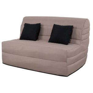 Banquette BZ ORLANDO 140x190, matelas Dunlopillo, taupe