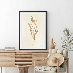 Affiche fleurs Recolte d'or Mina Affiche sous cadre noir