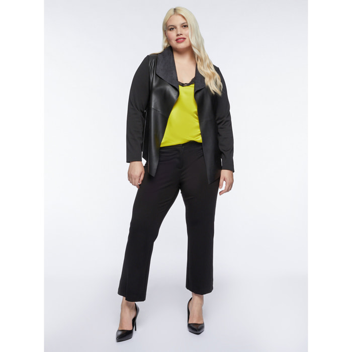 Fiorella Rubino - Pantalones kick flare de viscosa ECOVERO™ - Negro