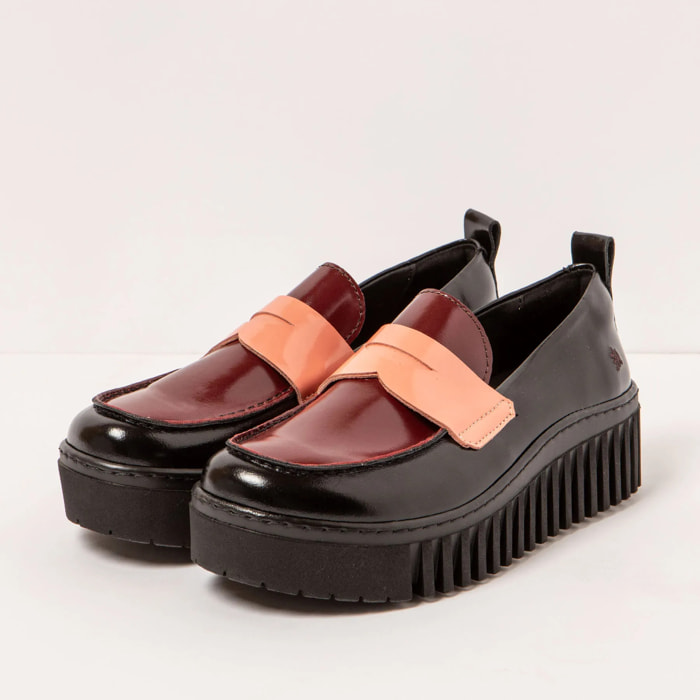 Zapatos 1530S NAPPA SHINNY BLACK-FLAMINGO/BRIGHTON color Black-flamingo