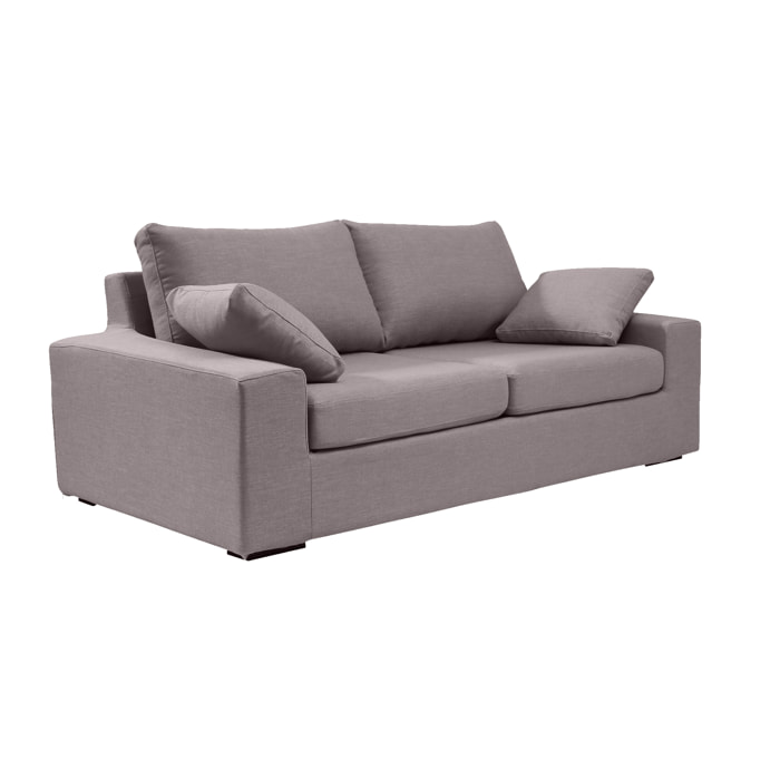 Canapé 3 pl DEULE 193 cm fixe tissu Tradition Taupe - 100% déhoussable - Fabriqué en France