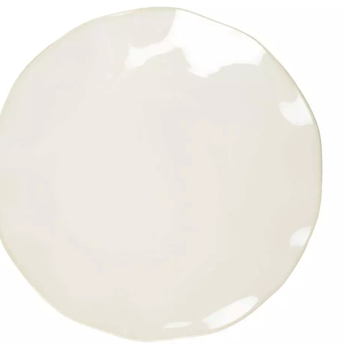 Lot de 6 ASSIETTE PLATE BLANCHE ROSA 27X27X2.8CM