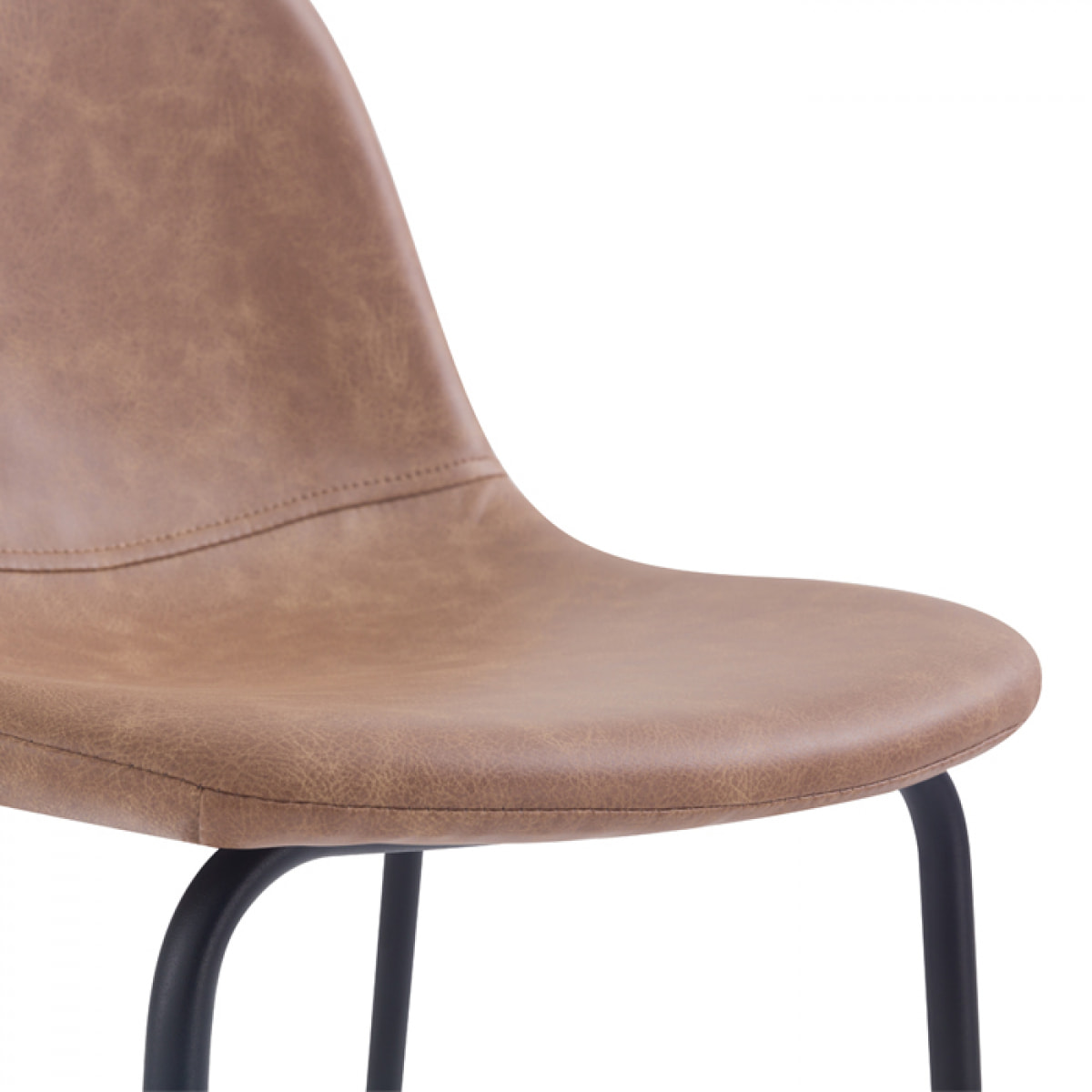 Lot de 2 chaises de bar 75 cm en cuir synthétique taupe - Henrik