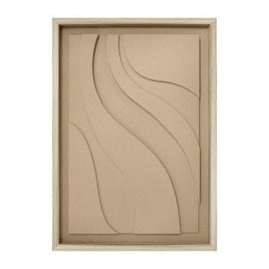 Cuadro Curves resina 3D texturizado beige 70x50x4 cm