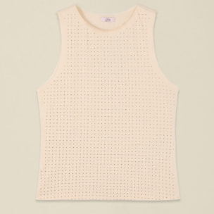 Oltre - Top de jersey con microcristales - Beige